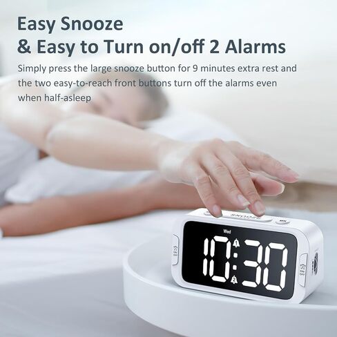 Digital Dual Alarm Clock for Bedroom: RGB Electric Clock with USB Charger for Kids Teens - Dimmable Clock with Weekday Weekend Mode for Bedside Desk in Kuwait