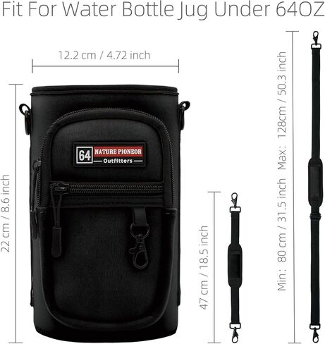 NATURE PIONEOR Water Bottle Carrier Holder Sleeve with Adjustable Strap 25 oz, Insulated Water Bottle Holder Sling Bag in Kuwait