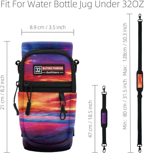 NATURE PIONEOR Water Bottle Carrier Holder Sleeve with Adjustable Strap 25 oz, Insulated Water Bottle Holder Sling Bag in Saudi Arabia