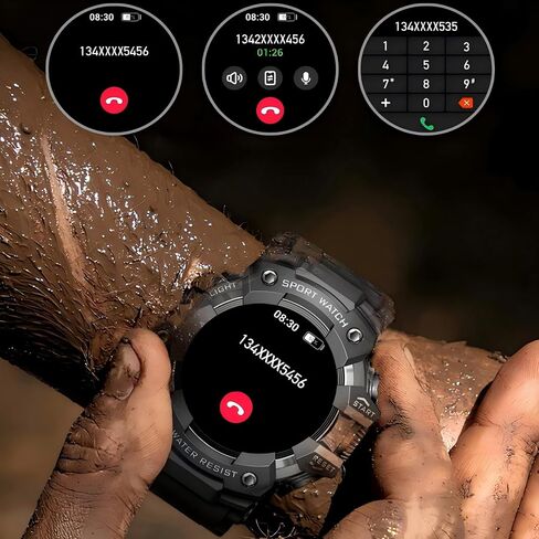 Military Smart Watch for Men with LED Flashlight,1.32"HD Screen Rugged Smart Watch,Call Receive/Dial,Compass,Waterproof Sports Fitness Tracker Tactical Smartwatch for iPhone Android in Saudi Arabia