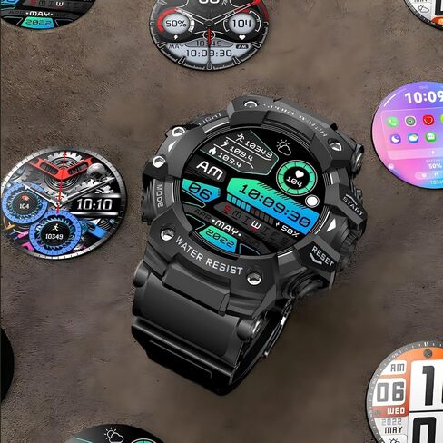 Military Smart Watch for Men with LED Flashlight,1.32"HD Screen Rugged Smart Watch,Call Receive/Dial,Compass,Waterproof Sports Fitness Tracker Tactical Smartwatch for iPhone Android in Saudi Arabia