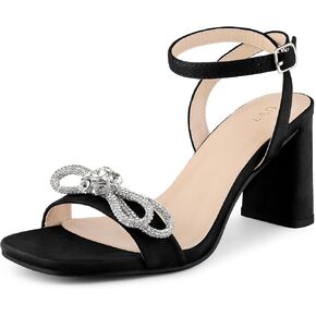 Perphy Rhinestones Slingback Chunky High Heel Sandal for Women in Saudi Arabia