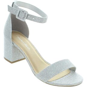 City Classified Womens Block Heel Open Toe Ankle Strap Heeled Sandals