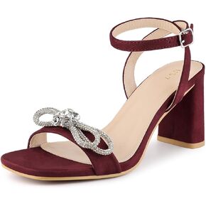 Perphy Rhinestones Slingback Chunky High Heel Sandal for Women