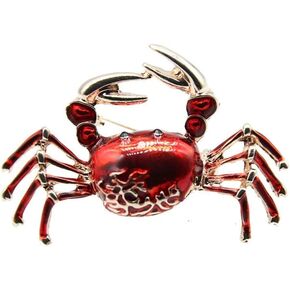 JOYID Cute Crab Brooch Enamel Animal Pin Brooch Clothes Bag Accessories Jewelry Gift