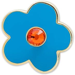 The Masonic Exchange Forget Me Not Blue Flower with Rhinestone Lapel Pin - [Blue & Gold][5/8'' Diameter]