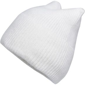 Women Cat Ear Beanie Hat Knit Crochet Cuff Hats Autumn Winter Outdoor Ski Skull Beanie Caps