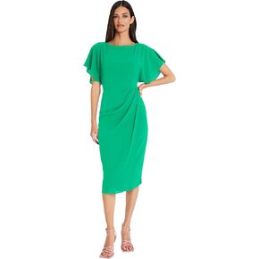 Maggy London Women's Boat Neck Flutter Sleeve Dress Occasion Event Guest of