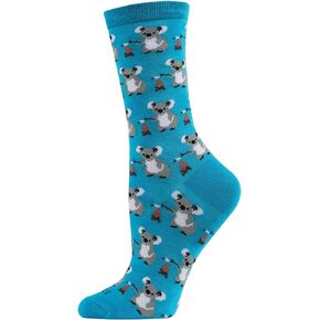 MeMoi Camping Koalas Bamboo Blend Crew Socks