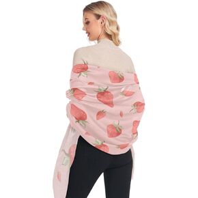 Bolaz Women's Shawls Wraps for Evening Dresses Scarves Scarf Pashminas Strawberry Pink Fruit Cute Party Lightweight Fashion Large Wedding Fall