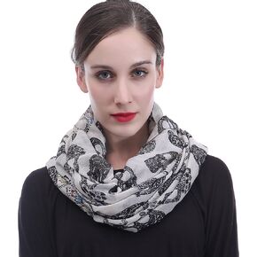 Lina & Lily Sugar Skulls Print Infinity Scarf