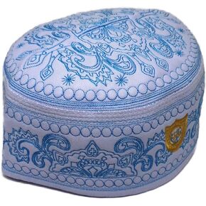 Muslim Kufi Prayer Hat for Men and Children ALW012 Islam Skull Cap Unique Design Embroidered Topi Ramadan Eid Gift