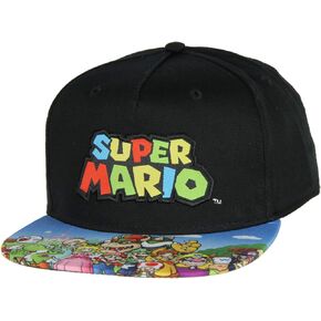 Nintendo Super Mario Youth Embroidered Character Group Boys Adjustable Snapback Hat Baseball Cap