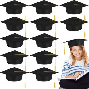 Child Size Graduation Caps Black Felt Kindergarten Grad Hats for Preschool Graduation in Kuwait