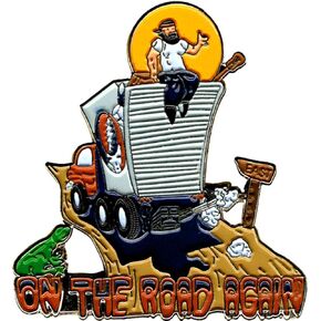 Hippy On Truck - On The Road Again - Enamel Pin