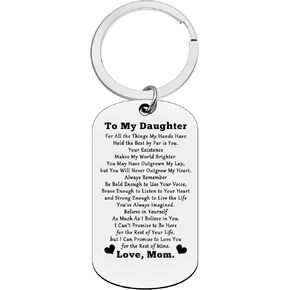 Christmas Gifts for Daughter from Mom To My Daughter Keychain Gifts for Girls Women Birthday Gifts for Daughter Graduation Gift Mothers Day Wedding Gifts for Daughter