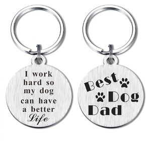 Gifts for Dog Dad - Best Dog Dad Christmas Keychain - Fathers Day Gift for Dog Dad Dog Lovers Men