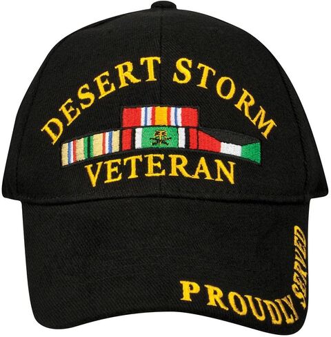 قبعة Desert Storm Veteran مخضرم بكل فخر، أسود، مقاس واحد, أسود, One Size in Saudi Arabia