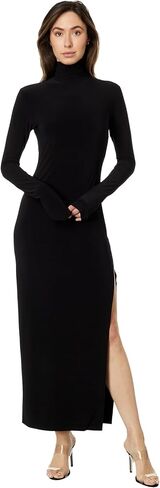 Norma Kamali womens Long Sleeve Turtleneck Side Slit Gown Dress in Saudi Arabia