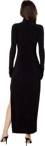 Norma Kamali womens Long Sleeve Turtleneck Side Slit Gown Dress in Saudi Arabia