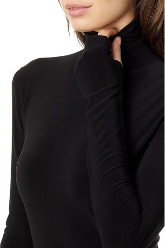 Norma Kamali womens Long Sleeve Turtleneck Side Slit Gown Dress in Saudi Arabia