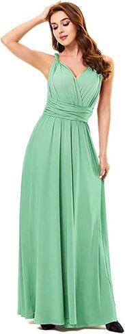 فستان ماكسي قابل للتحويل من Clothink، متعدد الاتجاهات، فساتين طويلة لوصيفات العروس وحفلات الزفاف in Kuwait