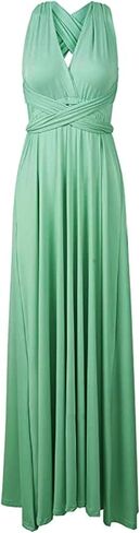 فستان ماكسي قابل للتحويل من Clothink، متعدد الاتجاهات، فساتين طويلة لوصيفات العروس وحفلات الزفاف in Kuwait