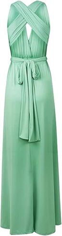 فستان ماكسي قابل للتحويل من Clothink، متعدد الاتجاهات، فساتين طويلة لوصيفات العروس وحفلات الزفاف in Kuwait