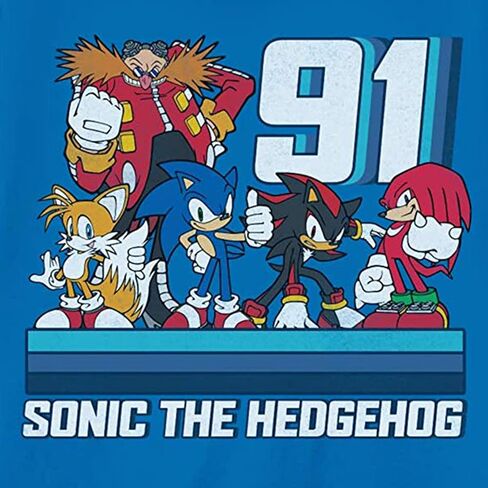 Sega Boys Sonic The Hedgehog Shirt - Featuring Sonic, Tails, and Knuckles - The Hedgehog Trio - Official T-Shirt in Saudi Arabia