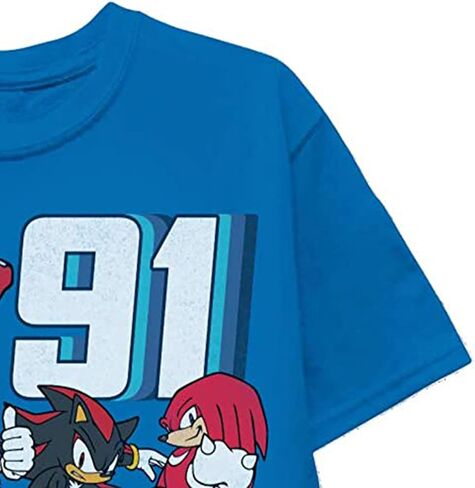 Sega Boys Sonic The Hedgehog Shirt - Featuring Sonic, Tails, and Knuckles - The Hedgehog Trio - Official T-Shirt in Saudi Arabia