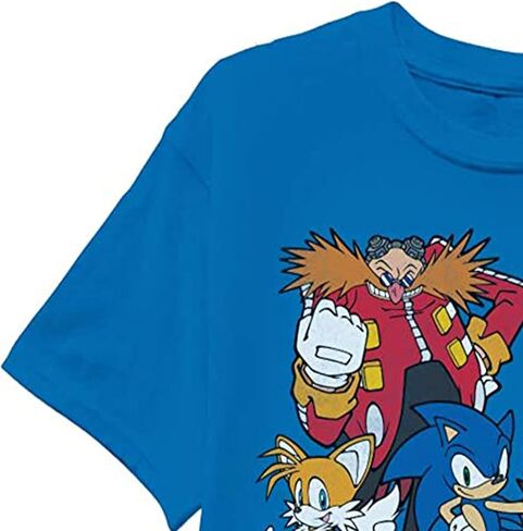 Sega Boys Sonic The Hedgehog Shirt - Featuring Sonic, Tails, and Knuckles - The Hedgehog Trio - Official T-Shirt in Saudi Arabia