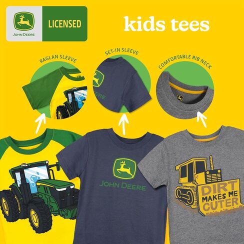 تي شيرت بأكمام قصيرة للأولاد يحمل علامة تجارية من John Deere in Saudi Arabia