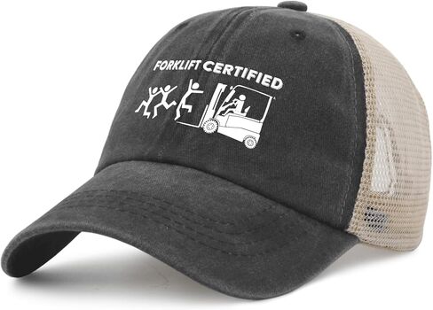 Beafoliya Funny Hat Forklift Certified Hat for Women Baseball Cap Graphic Caps in Kuwait
