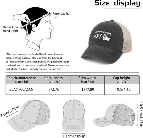 Beafoliya Funny Hat Forklift Certified Hat for Women Baseball Cap Graphic Caps in Kuwait