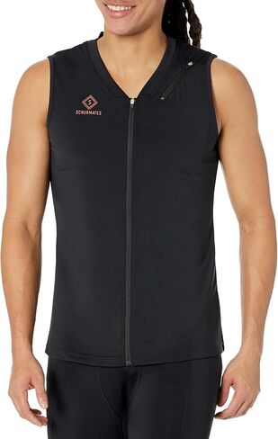 Under Scrubs للرجال - قميص داخلي بدون أكمام برقبة على شكل حرف V تحت Scrub، قميص داخلي للطبيب والممرضة مع جيب بسحاب على الصدر in Kuwait