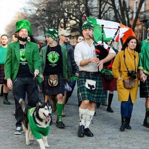 St Patrick's Day Beanie Shamrock Hat Decorations Accessories Green with White Lucky Irish Shamrock Hat for Woman & Man in Kuwait