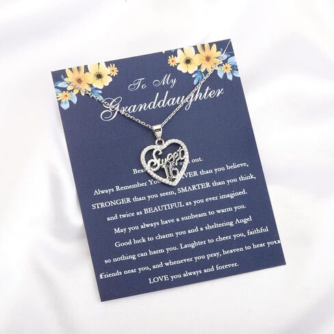 FUSTMW 16th Birthday Gifts for Girls Sweet 16 Gifts Necklace Sweet 16 Jewelry 16 Year Old Girls Birthday Gifts in Saudi Arabia