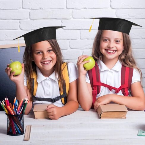 Child Size Graduation Caps Black Felt Kindergarten Grad Hats for Preschool Graduation in Kuwait