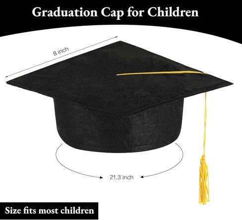 Child Size Graduation Caps Black Felt Kindergarten Grad Hats for Preschool Graduation in Kuwait