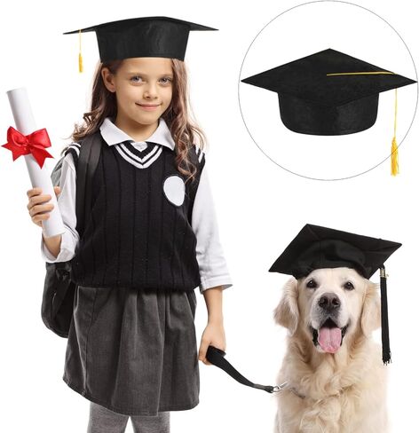 Child Size Graduation Caps Black Felt Kindergarten Grad Hats for Preschool Graduation in Kuwait