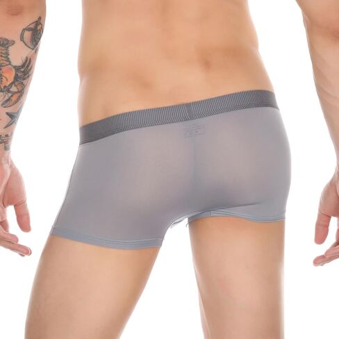 Men's Fly Pouch Underwear Breatable Boxer Briefs Separated Pouch See-through Trunks in Kuwait