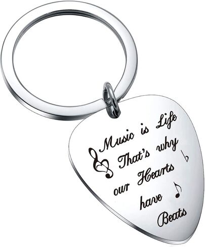 Guitar Lovers Keychain Guitar Musician Gift Music Guitar Pick Keyring for Christmas Birthday in Saudi Arabia