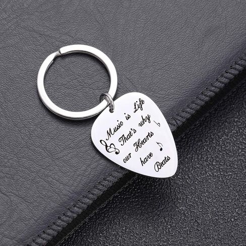 Guitar Lovers Keychain Guitar Musician Gift Music Guitar Pick Keyring for Christmas Birthday in Saudi Arabia