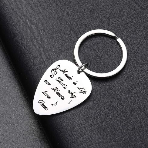 Guitar Lovers Keychain Guitar Musician Gift Music Guitar Pick Keyring for Christmas Birthday in Saudi Arabia