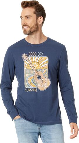 Life is Good Good Day Sunshine Guitar Long Sleeve Crusher-Lite™ Tee in Saudi Arabia