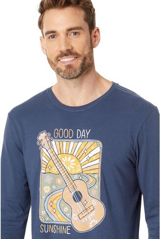 Life is Good Good Day Sunshine Guitar Long Sleeve Crusher-Lite™ Tee in Saudi Arabia
