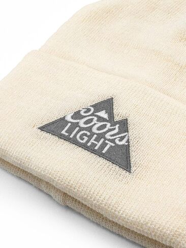 Tee Luv Coors Light Beanie - Coors Mountain Logo Beer Knit Cap (White) in Saudi Arabia