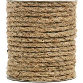 Tenn Well 5mm Jute Rope, 100 Feet 4Ply Twisted Heavy Duty and Thick Twine Rope for Gardening, Crafting, Packing, Bundling and Home Decor