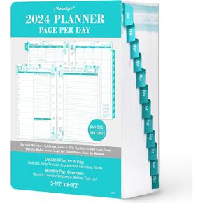 2025 Planner Refills – JAN - DEC 2025 Planner Refills Two Pages Per Day Daily Planner 2025, 5.5" x 8.4" Ring-Bound Organizer, Daily Tracker & Schedule, Coloful Tabs