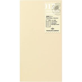 1 X Midori Traveler's Notebook (Refill 017) Monthly Diary